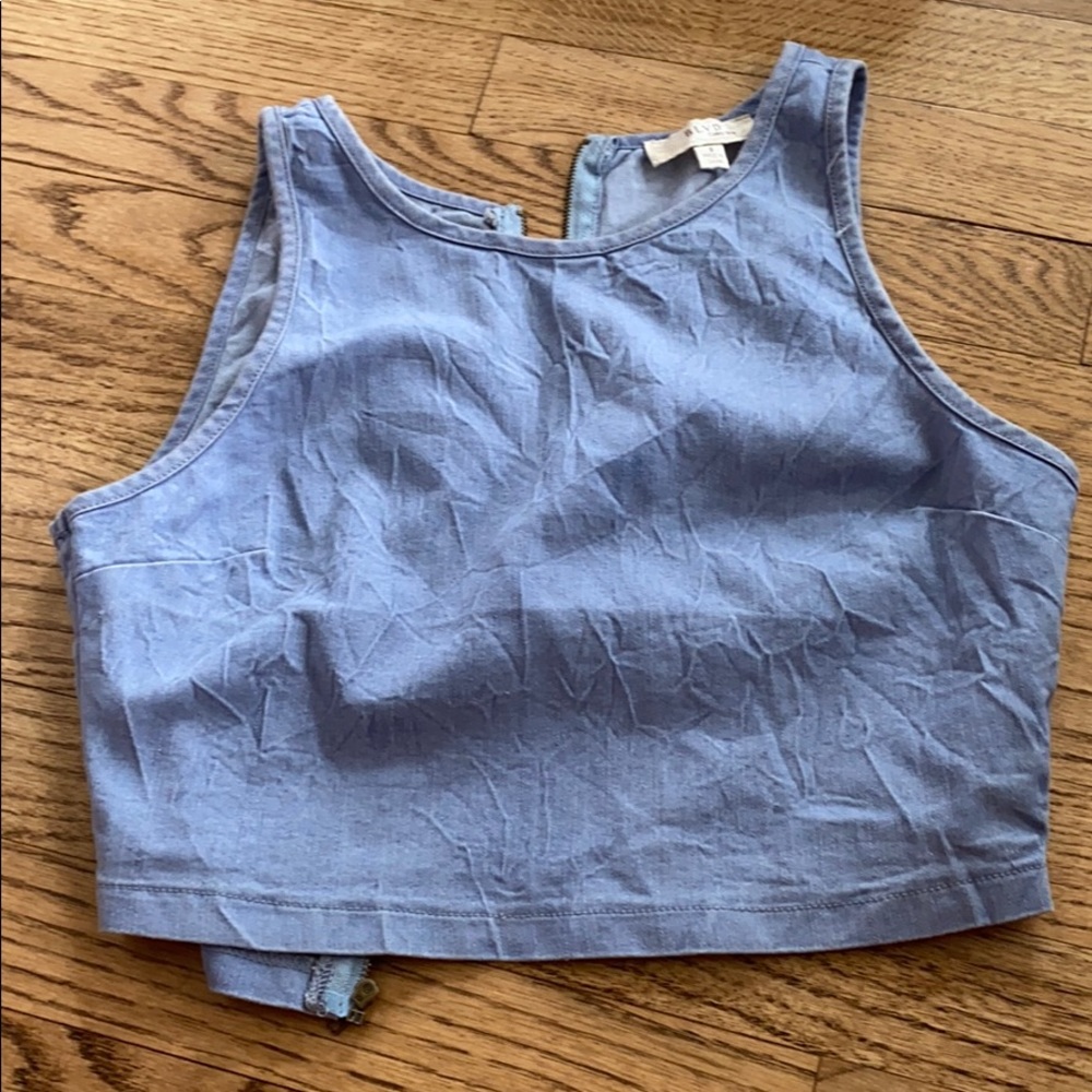 jean cropped tank top